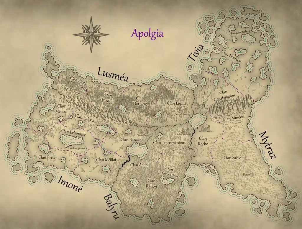 Carte du monde Alpogia - trilogie Anidaé